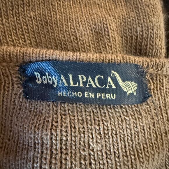 Baby Alpaca Women’s Wool Shawl Poncho, Brown One Size Fits All - Picture 3 of 3